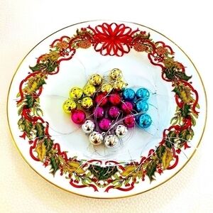 Vintage Christmas Balls Mini Figurines Ornaments Set of 24 Xmas Tree Ornament